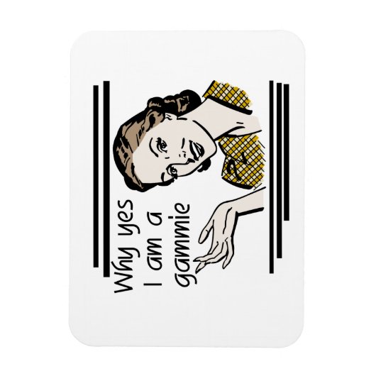 Retro Gammie Geschenke Magnet (Vertikal)