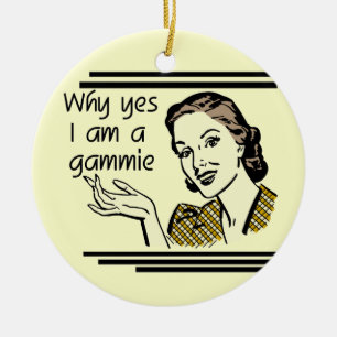 Retro Gammie T - Shirts und Geschenke Keramik Ornament