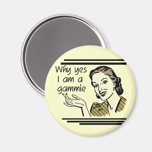 Retro Gammie T - Shirts und Geschenke Magnet (Vorderseite/Rückseite)