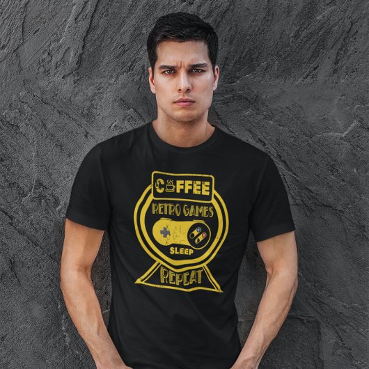 Retro Gane Sleep Wiederholung des Kaffees - Videos T-Shirt