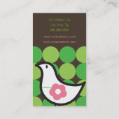 Retro Gänseblümchen-Baby-Küken-Vogel-wunderliche Visitenkarte (Rückseite)