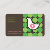Retro Gänseblümchen-Baby-Küken-Vogel-wunderliche Visitenkarte (Rückseite)