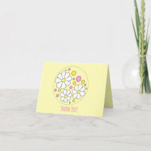 Retro Gänseblümchen-Blumen danken Ihnen zu merken Dankeskarte