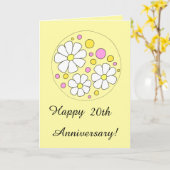 Retro Gänseblümchen-Blumen-glücklicher 20. Karte (Gelbe Blume)