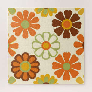 Retro-Gänseblümchen-Blumenmuster Puzzle