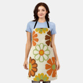 Retro-Gänseblümchen-Blumenmuster Schürze (Getragen)
