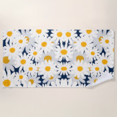 Retro-Gänseblümchen-Blumenmuster-Strandtuch Strandtuch (Vorderseite)