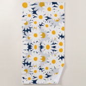 Retro-Gänseblümchen-Blumenmuster-Strandtuch Strandtuch (Vorderseite)