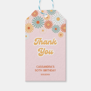 Retro-Gänseblümchen-Boho-groovy-floral-Geburtstag Geschenkanhänger
