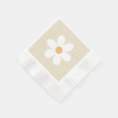 Retro Gänseblümchen braun Boho Serviette (Ecke)