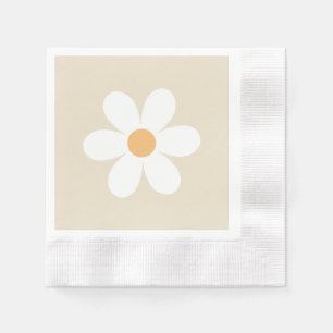 Retro Gänseblümchen braun Boho Serviette