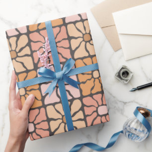 Retro-Gänseblümchen-Fliesen Geschenkpapier