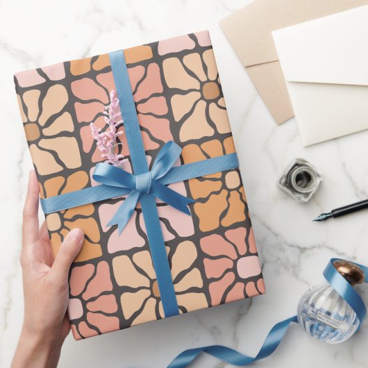 Retro-Gänseblümchen-Fliesen Geschenkpapier (Schenken)