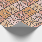 Retro-Gänseblümchen-Fliesen Geschenkpapier (Ecke)