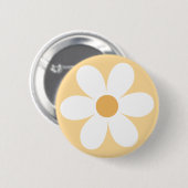 Retro-Gänseblümchen gelb Boho Button (Vorne & Hinten)