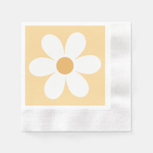 Retro-Gänseblümchen gelb Boho Serviette