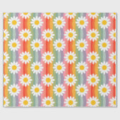 Retro-Gänseblümchen Geschenkpapier (Flach)