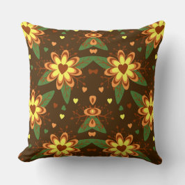 Retro-Gänseblümchen Herbst Blumen Herz Muster Kissen