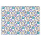 Retro-Gänseblümchen-Muster Einfach.01. Hellblauer Tischdecke (Vorderseite (Horizontal))
