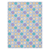 Retro-Gänseblümchen-Muster Einfach.01. Hellblauer Tischdecke (Vorderseite)