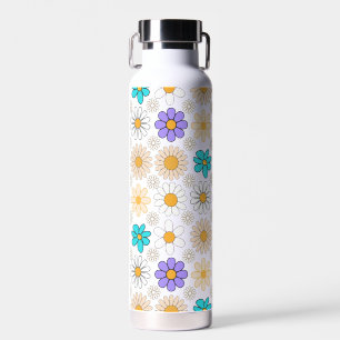 Retro-Gänseblümchen-Muster Einfach.01. Ohne Hinter Trinkflasche