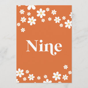 Retro-Gänseblümchen-orange-Brautjunggesellinnenabs Einladung