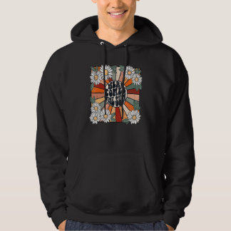 Retro-Gänseblümchen-Regenbogen-Sonnenaufgang Hier Hoodie