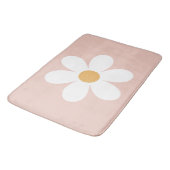 Retro Gänseblümchen rosa Boho Badematte (Schrägansicht)