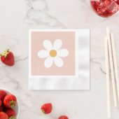 Retro Gänseblümchen rosa Boho Serviette (Beispiel)