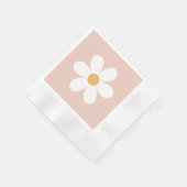 Retro Gänseblümchen rosa Boho Serviette (Ecke)