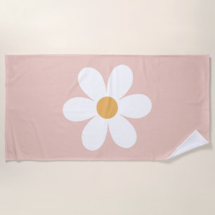 Retro-Gänseblümchen Rosa Boho Strandtuch