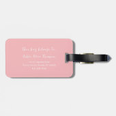 Retro-Gänseblümchen-Rosa Karomuster Gepäckanhänger (Rückseite horizontal)
