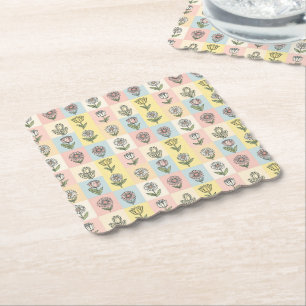 Retro Gänseblümchen Rot Pink Aqua Blau Floral Gebu Untersetzer