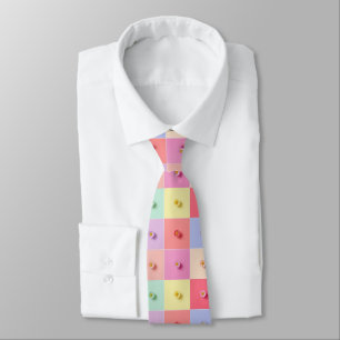 Retro-Gänseblümchen Rot Pink Blaue Blumen Muster G Krawatte