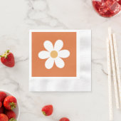 Retro Gänseblümchen verbranntes Orange Boho Servie Serviette (Beispiel)