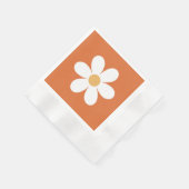 Retro Gänseblümchen verbranntes Orange Boho Servie Serviette (Ecke)