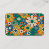 Retro Garden 60er 70er Ästhetisches Blumenmuster Visitenkarte (Rückseite)