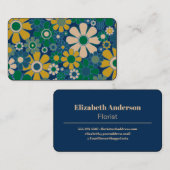 Retro Garden 60er 70er Ästhetisches Blumenmuster Visitenkarte (Vorne/Hinten)