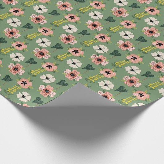 Retro Garden Bloom Geschenkpapier (Ecke)