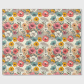 Retro Garden Bloom Geschenkpapier (Flach)