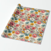 Retro Garden Bloom Geschenkpapier (Ungerollt)