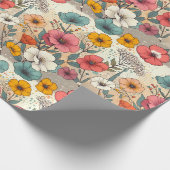 Retro Garden Bloom Geschenkpapier (Ecke)