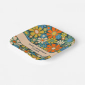 Retro Garden Blume 60er 70er Blumenästhetik Pappteller (Gewinkelt)