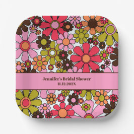 Retro Garden Blume 60er 70er Blumenästhetik Pappteller