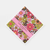 Retro Garden Blume 60er 70er Blumenästhetik Serviette (Ecke)