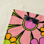 Retro Garden Blume 60er 70er Blumenmuster Bridge Strandtuch (Beispiel)