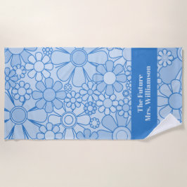 Retro Garden Blume 60er 70er Blumenmuster Bridge Strandtuch