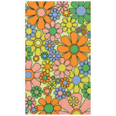 Retro Garden Blume 60er 70er Blumenmuster Tischdecke (Vorderseite)