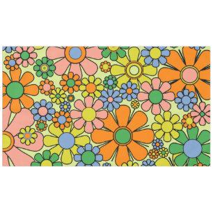 Retro Garden Blume 60er 70er Blumenmuster Tischdecke