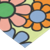 Retro Garden Blume 60er 70er Blumenmuster Tischdecke (Schrägansicht)